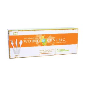 World Centric Assorted Corn Starch Flatware - Case of 12 - 24 Count