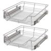 Pull-Out Wire Baskets 2 pcs Silver 19.7"