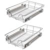 Pull-Out Wire Baskets 2 pcs Silver 15.7"