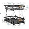 Under Sink Rack, 2nd Floor Bathroom, Kitchen, Pull-Out Metal Shelf Storage Rack, Black