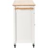 Kitchen Island Cart with Solid Wood Top and Locking Wheels; 54.3 Inch Width; 4 Door Cabinet and Two Drawers; Spice Rack; Towel Rack (White)