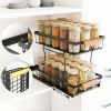 Under Sink Rack, 2nd Floor Bathroom, Kitchen, Pull-Out Metal Shelf Storage Rack, Black