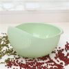 Green Thickened Kitchen Rice Washing Machine Rice Washing Sieve Rice Washing Basin Plastic Draining Vegetable Washing Basket