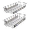 Pull-Out Wire Baskets 2 pcs Silver 11.8"