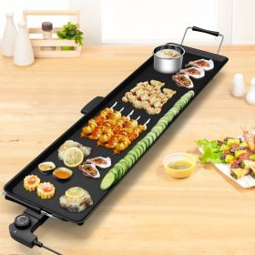 35 Inch Electric Griddle with Adjustable Temperature (Color: Black)