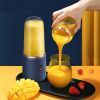 300ml Upgrade 6-page Steel Knife Fight Guide Wolf Rechargeable Portable Juicer Home Small Power Juice Cup